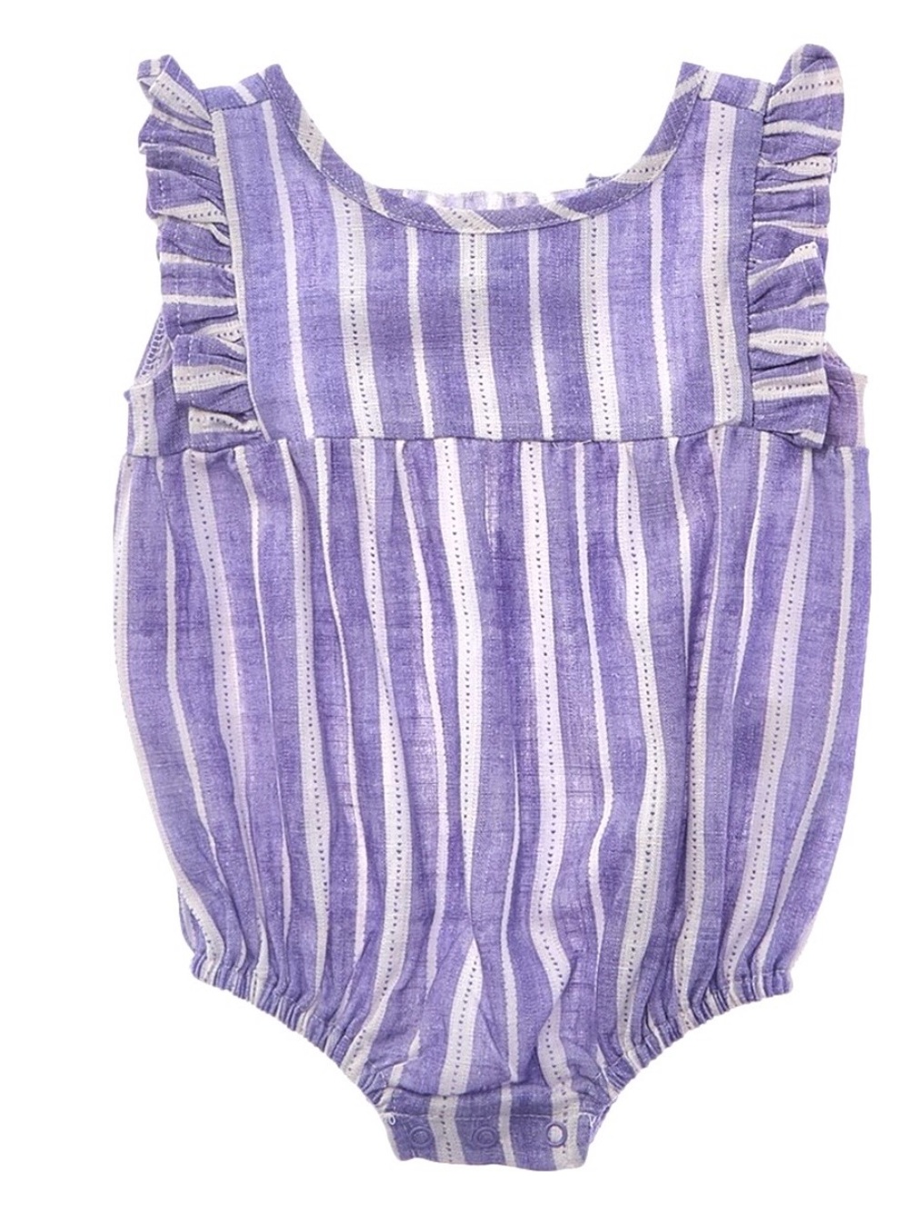 NWT Splendid Lavender Linen Blend Lavender Baby Romper SZ 3-6